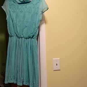 Embroidered Seafoam Dress Worn Once